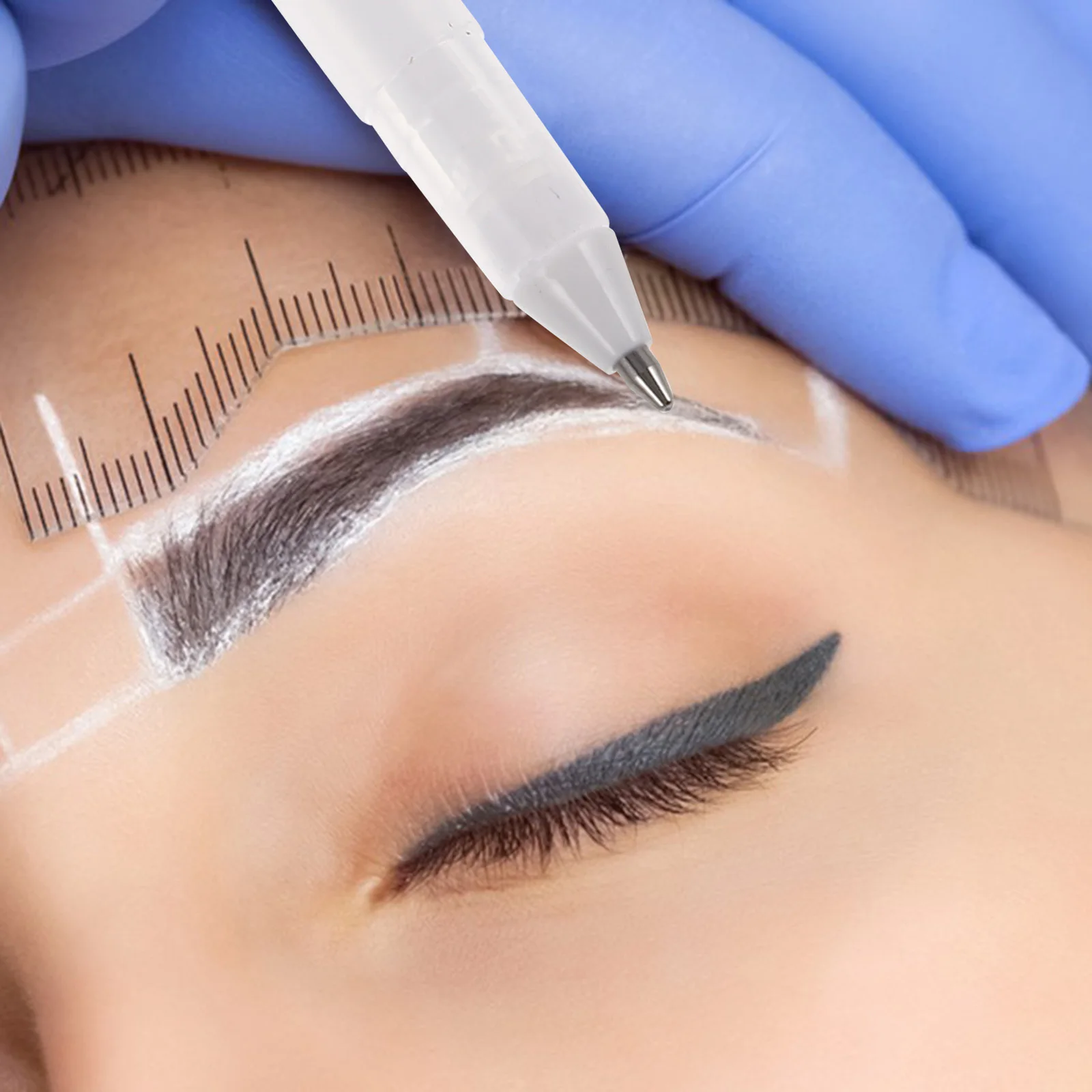 Stylo de cartographie de peau, Gel blanc, imperméable, pointe Fine, marqueurs de sourcils, pochoir de tatouage, crayon de maquillage, outil pour artistes, 5 pièces
