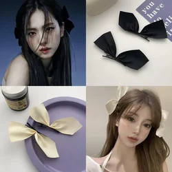한국 새틴 활 머리핀, 어린이 달콤한 모자, 소녀 클립, 귀여운 바레트, 헤어 그립, 헤어 액세서리, 2 개, 신제품