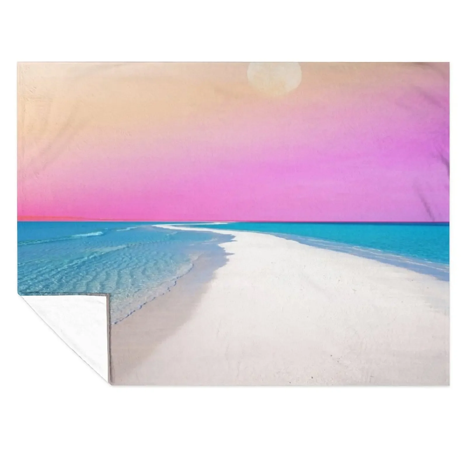 

Ocean & Moon II #digitalart #nature Throw Blanket Summer Beddings Luxury Throw Sofa Heavy Blankets