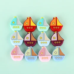 5/10Pcs Silicone Beads Sailboat Shape Focal Beads For Jewelry Making DIY Necklaces Beaded Pen Keychain Food Grade Accessorie