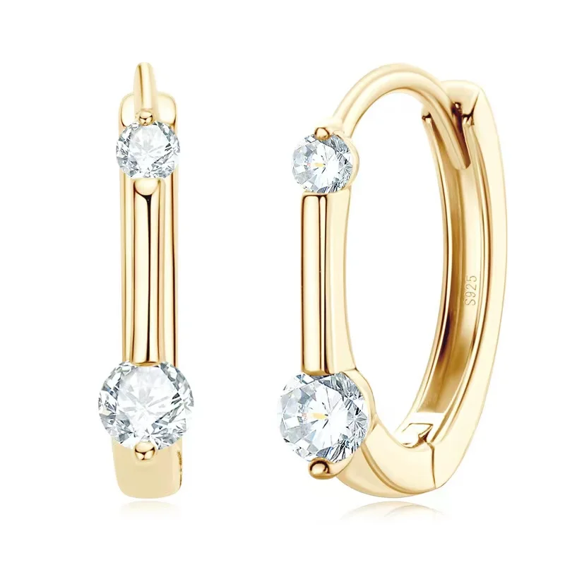 Tiny Moissanite Hoop Earrings for Women 925 Sterling Silver Circle Diamond Huggie Earrings Iced 0.26ct Moissanita Pass Tester