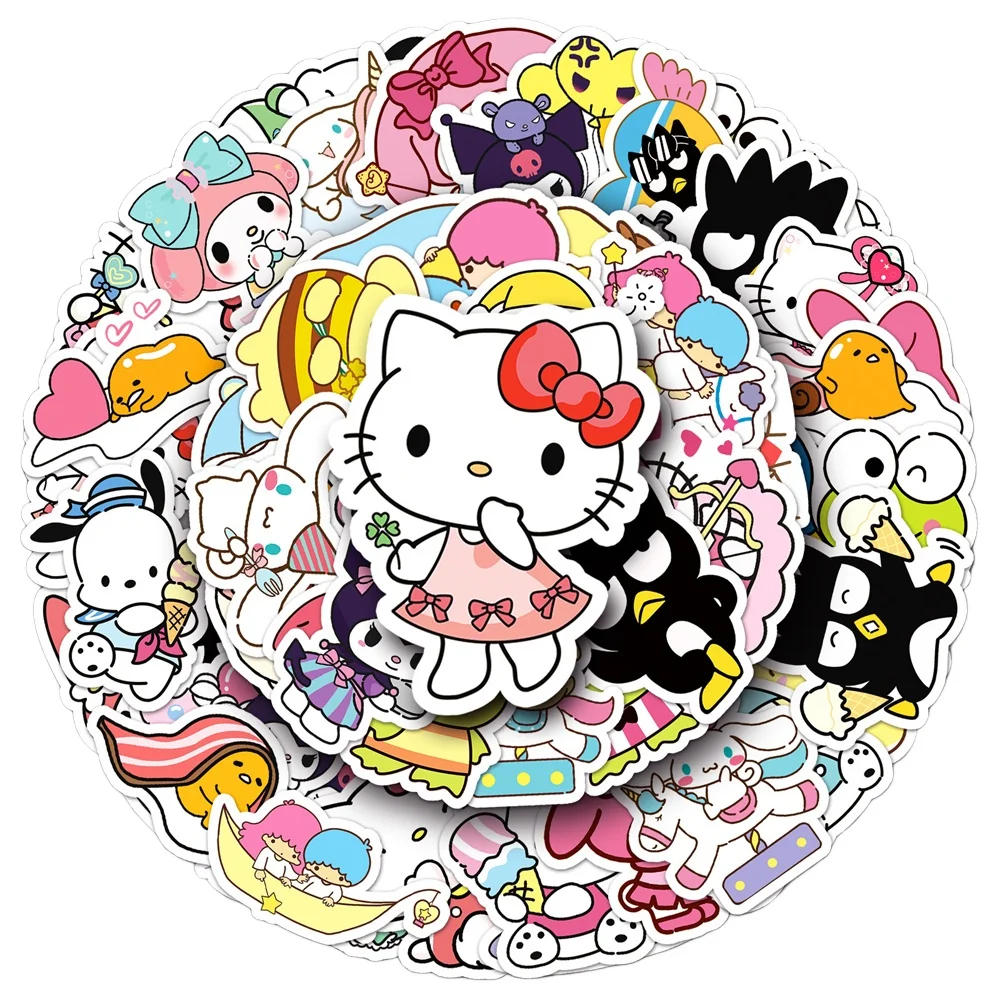 101 Stück Sanrio Hallo Kitty Kuromi meine Melodie Aufkleber DIY Briefpapier Tagebuch niedlichen
