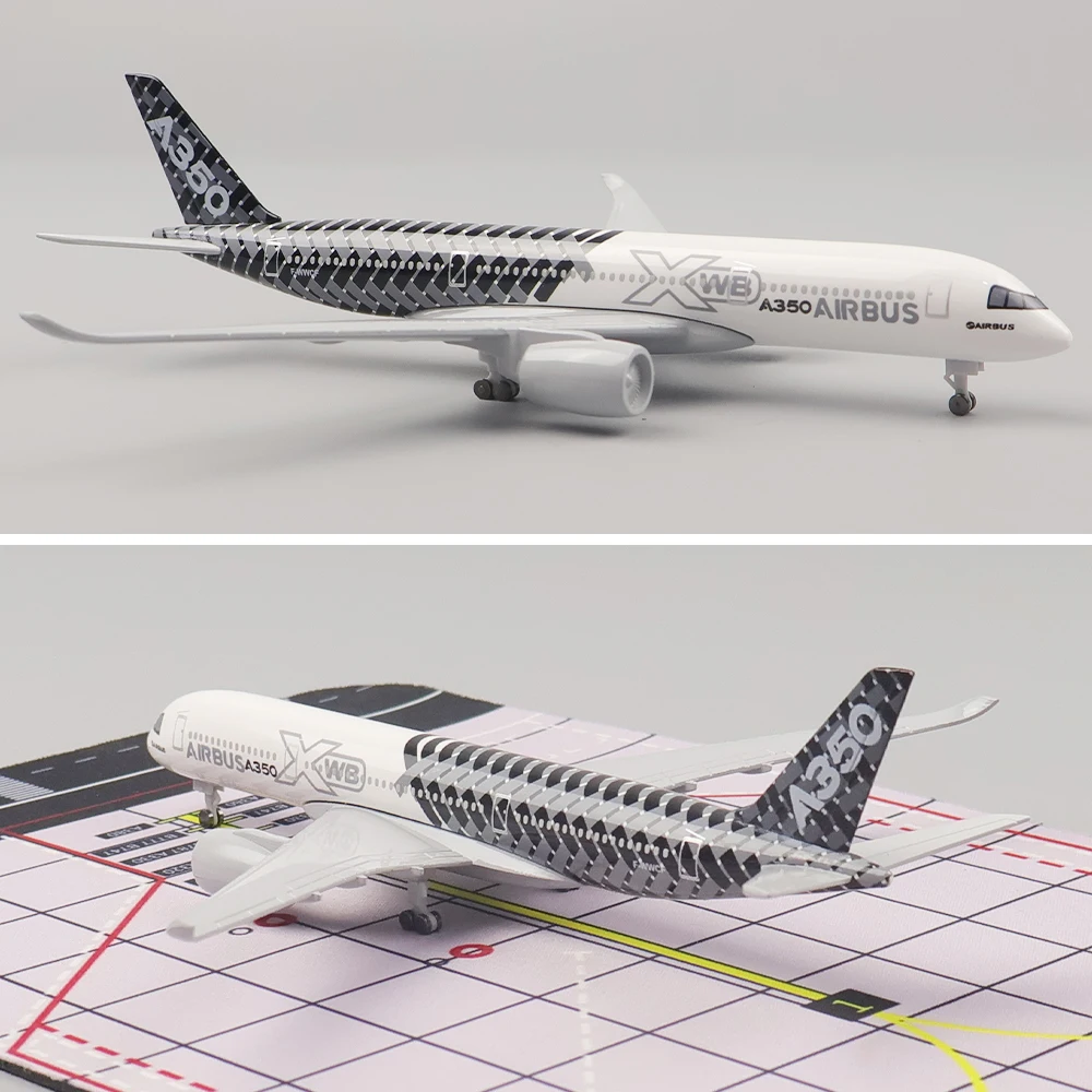 Modelo de avión de Metal A350, réplica de Material de aleación con ruedas de tren de aterrizaje, regalo de adorno, 20cm, 1:400 Original