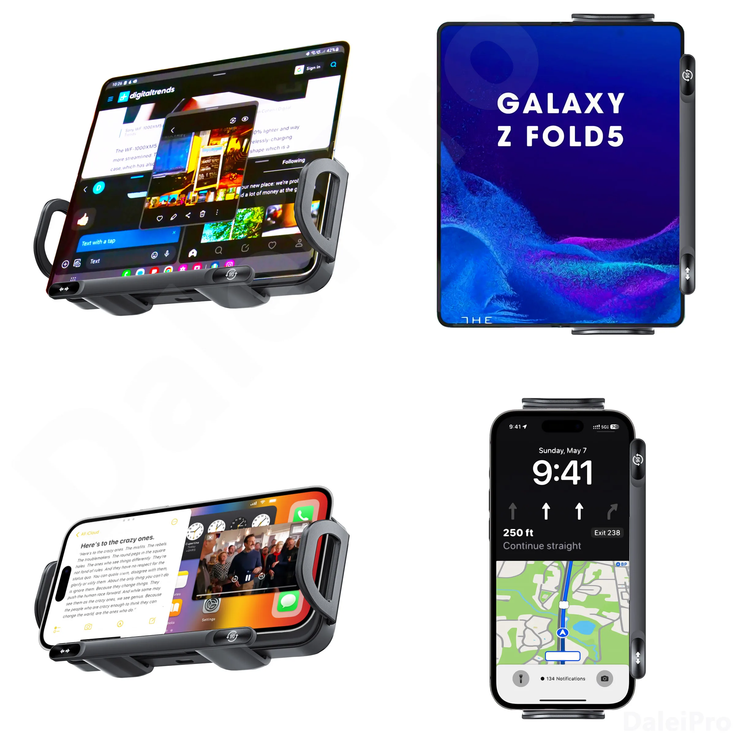 Dual Coil Faltbare Telefon Halter Auto Drahtlose Ladegerät Universal Auto Telefon Halterung Schnelle Lade Für Samsung iPhone Xiaomi Z Fold – Detail 7