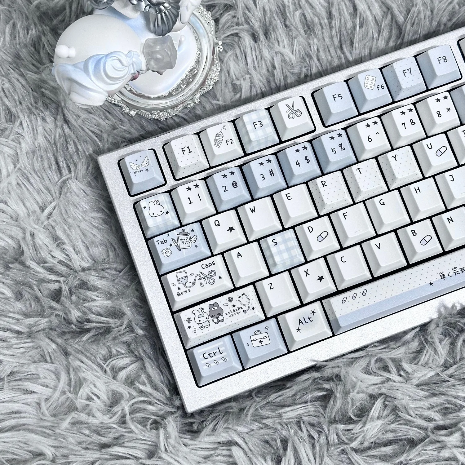 

FKKeys WaterColor Diary Cute Kawaii PBT Keycaps Dye-Sub Cherry Profile Cartoon Girl Style Key Cap Set for MX Mechanical Keyboard