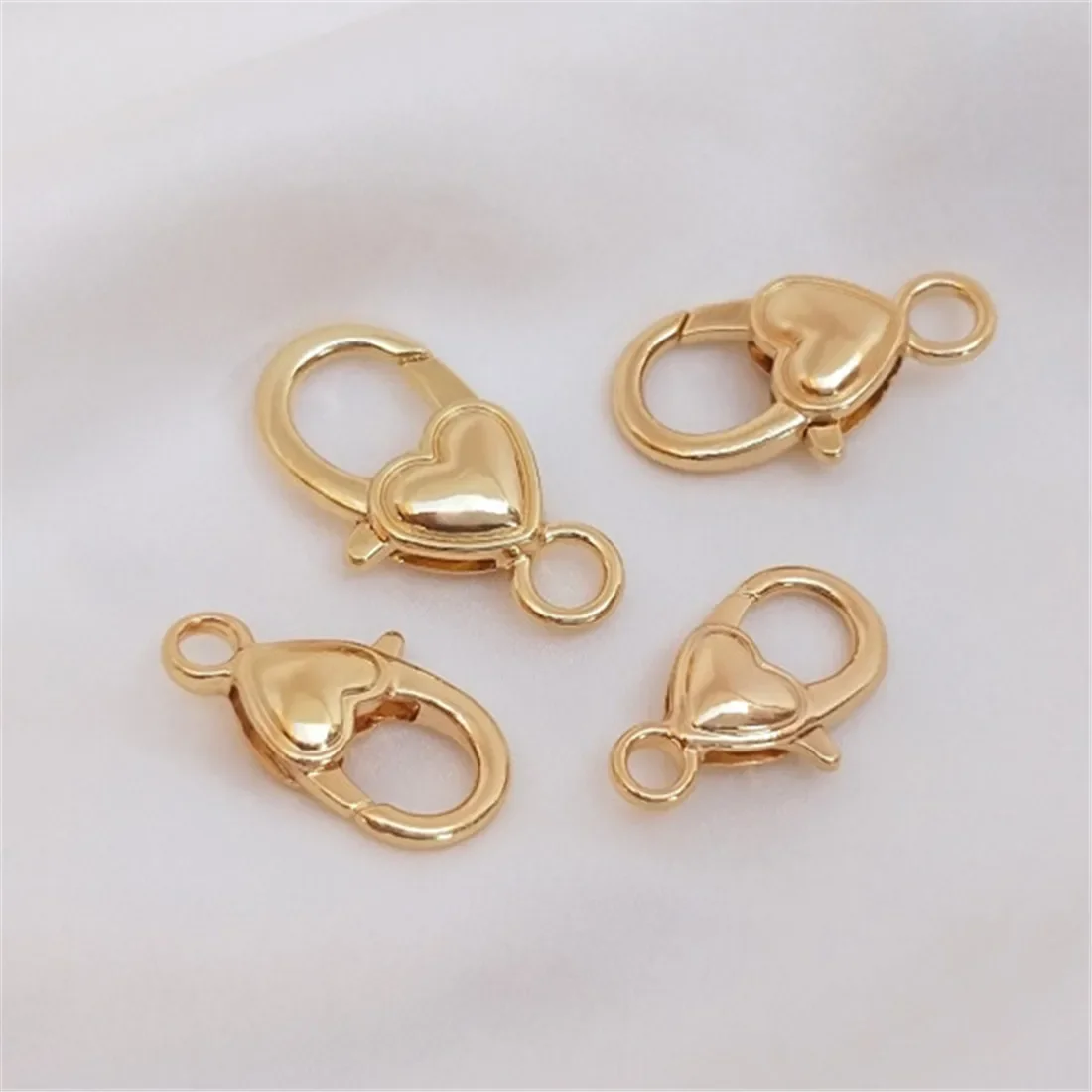 

Spring Lobster Clasp 14K Gold Color Heart Keychain Bag Buckle DIY Handmade Jewelry Decorative Accessories Materials B908