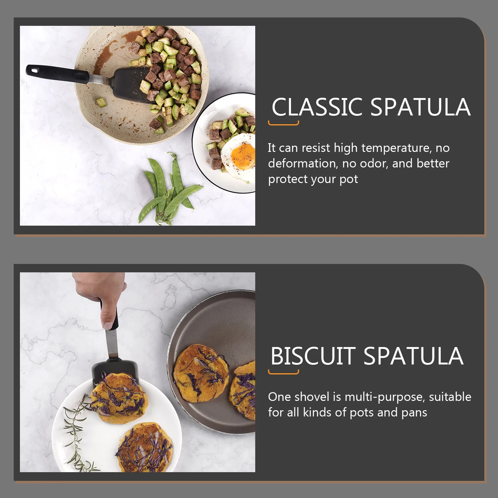 

3Pcs Non-Stick Silicone Cooking Spatulas Wok Frying Heat Resistant Shovels Kitchen Tool Multipurpose Cooking Spatula