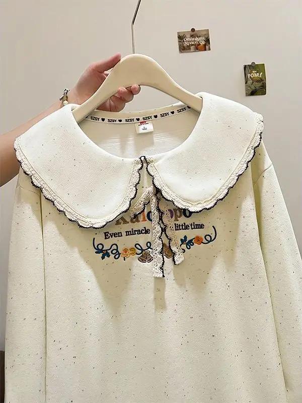 plus Size 300 Pou Hoodie Women's Long Thiened Fce Collar Warm Sli Top for Autumn And Winter Korean Sle Print