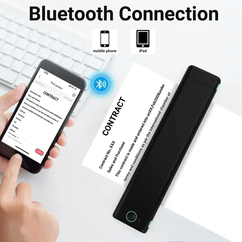 Phomemo New Arrival Bluetooth Printer Inkless Printer Compatible With Phone Inkless Portable Printer M08F