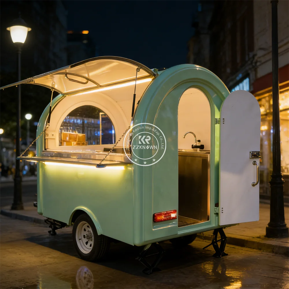 

Custom Catering Truck Mobile Bubble Tea Cart Street Portable Catering Trailer Street Pizza Food Truck Trailer For Sale