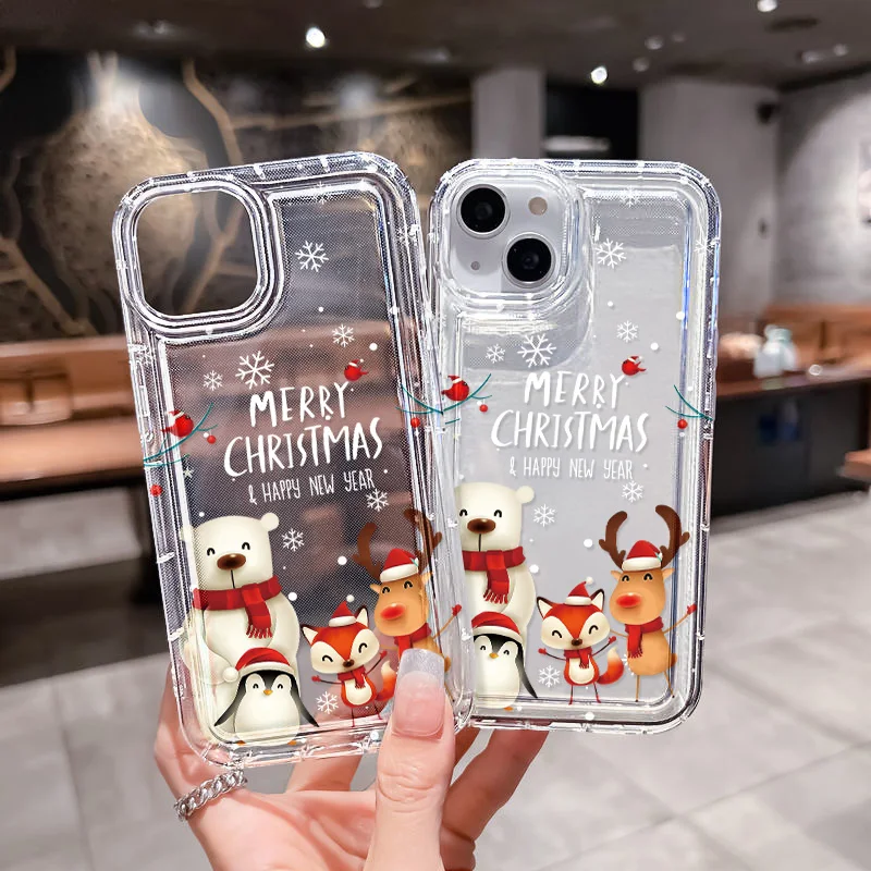 

Merry Christmas Phone Case For iPhone 16 Pro Max Funda iPhone 15 11 13 12 14 Pro Max X XR XS 7 8 6 Plus SE 13pro Soft TPU Cover