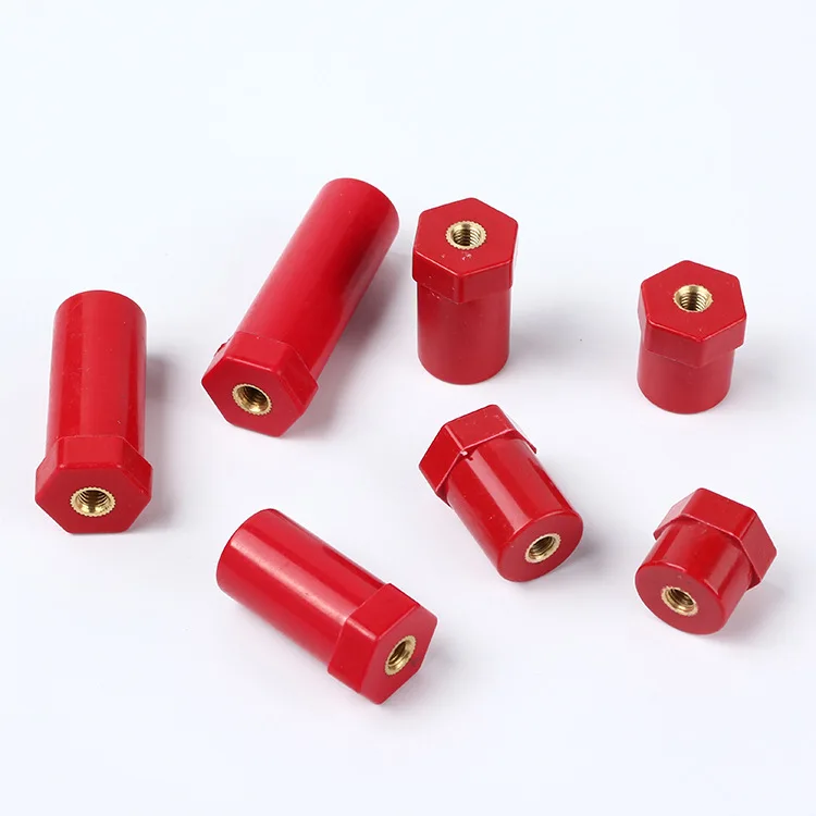 JYZ/DMC red high-strength insulator, low-voltage new energy insulation post, hexagonal nut type insulator post