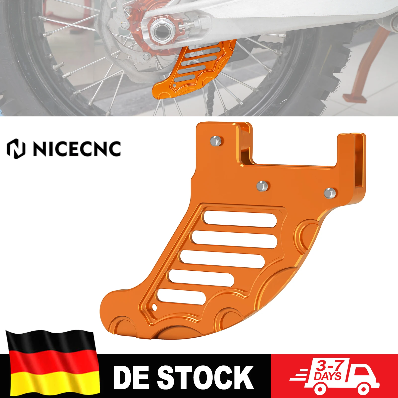 NICECNC Protezione Disco Freno Posteriore per KTM EXC 300 2004-2022, EXC-F 350, EXC 200 250, SX 125, SXF 450 500 530, XC XCF XCW XCFW TPI, Consegna in 6 Giorni