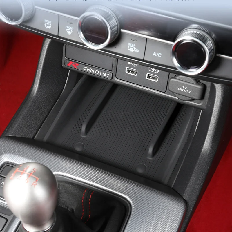 For FL5 Type R Honda Civic 2022 2023 2024 2025 Central Constrol Water Cup Holder Silicone Anti-slip Mat Car Interior Accessories