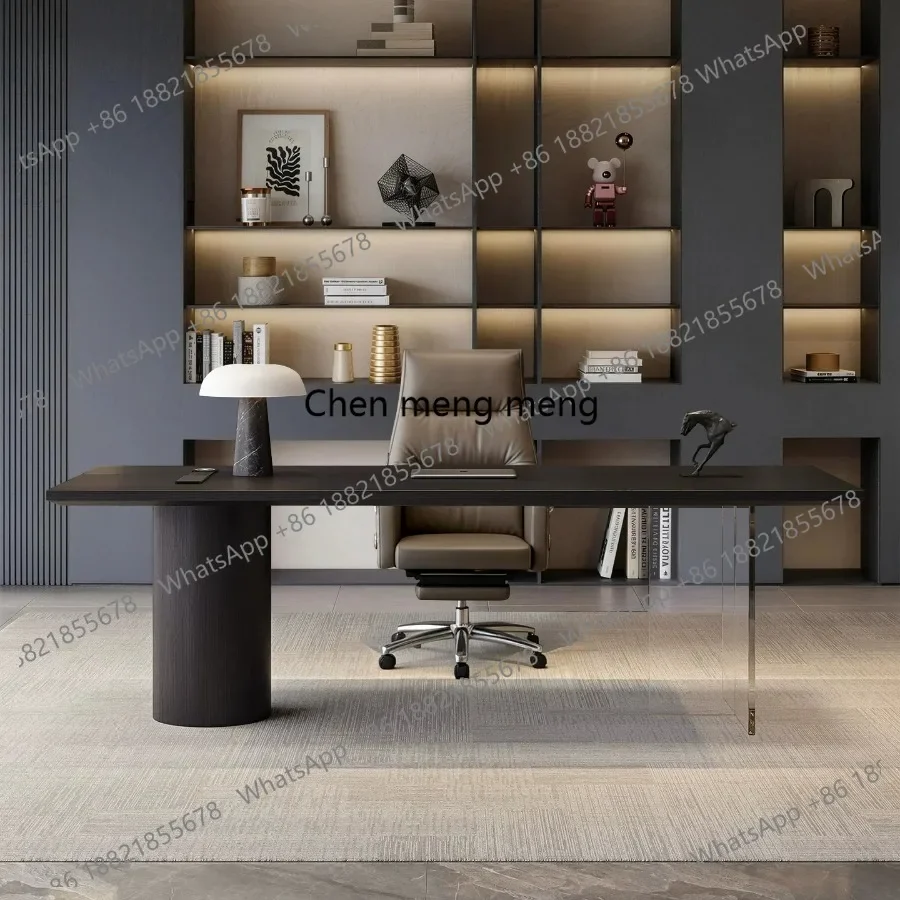 Italian Minimalist Desk Office Solid Wood Luxury Desk Office High-end Acrylic Sturdy Office Furniture Scrivanie Per Ufficio