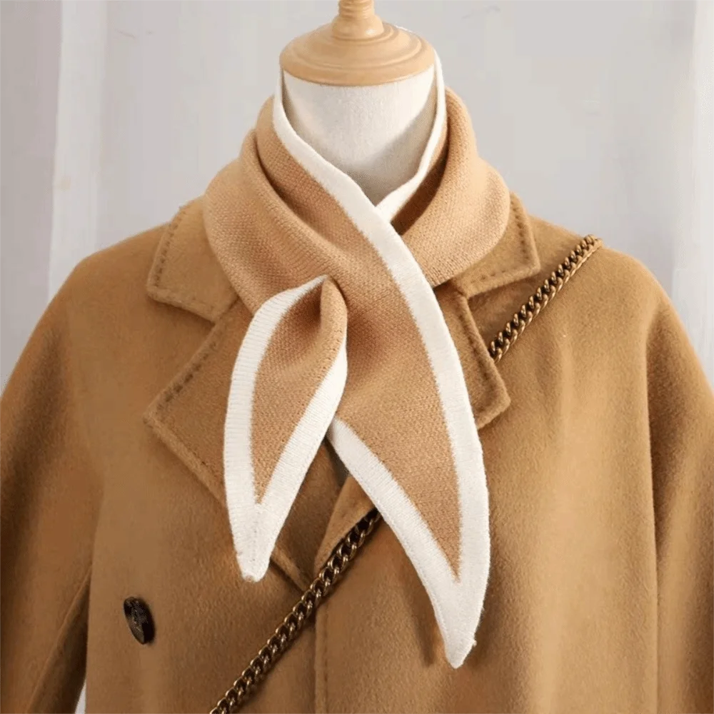 Sweet Solid Color Cross Scarves Triangle Warm False Collar Shawl Neck Wraps Cross Neckerchief Girl