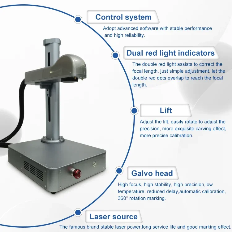 Desktop  Marker 20W Mini Portable Jewelry Metal Fiber  Marking Engraving Printing Machine