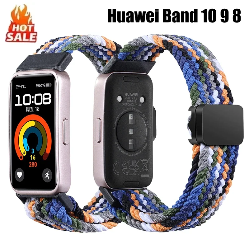 

Поп-нейлоновая петля для Huawei Band 10 9 8, спортивный браслет для Huawei Band 9 8 Correa, магнитный ремешок для часов, сменный браслет