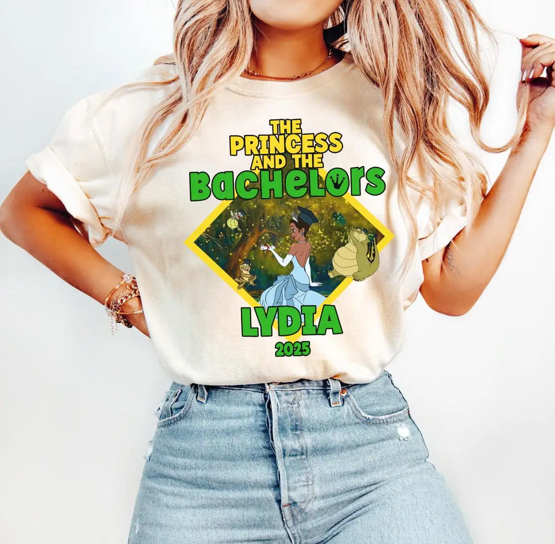 تي شيرت مخصص لأميرات ديزني تيانا ودبلوم 2025، قميص مخصص للتخرج من ديزني للسفر الراقية، قميص مخصص لتخرج الأميرة #6