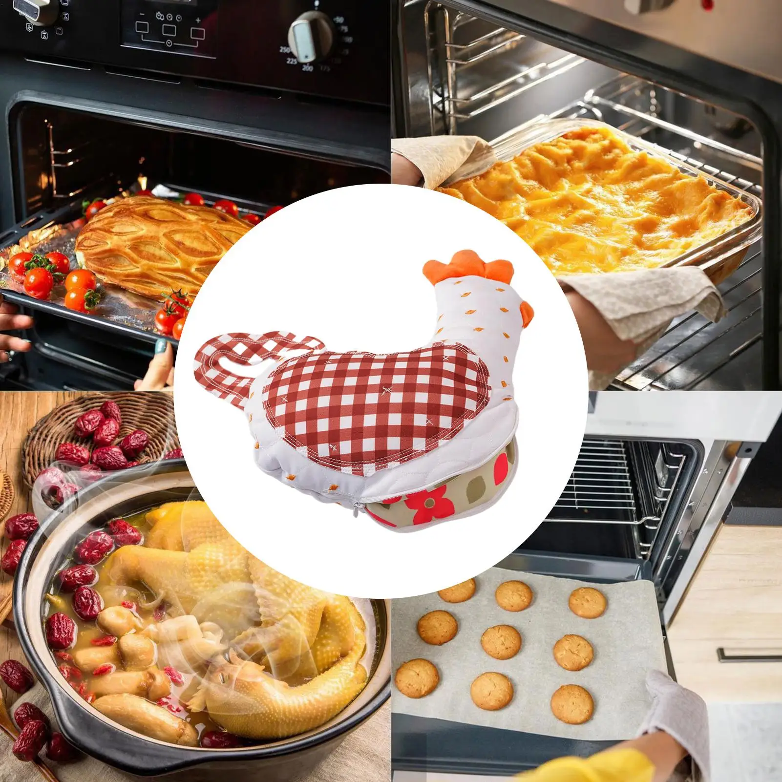 

Oven Mitts Cute Non-slip Heat Resistant Kitchen Oven Mittens Cooking Supplies for Home Apartment Restaurant Commercial Farmhouse