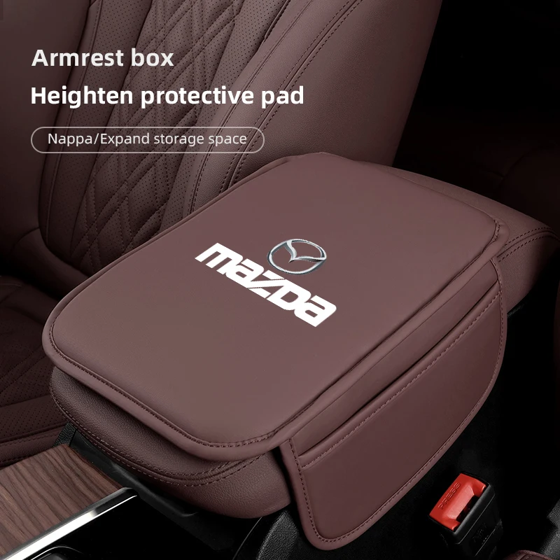 Car Interior Accessories Armrest Box Height Increase Pad Storage Bag Center Console Protector Cover For Mazda 3 6 CX5 2 CX3