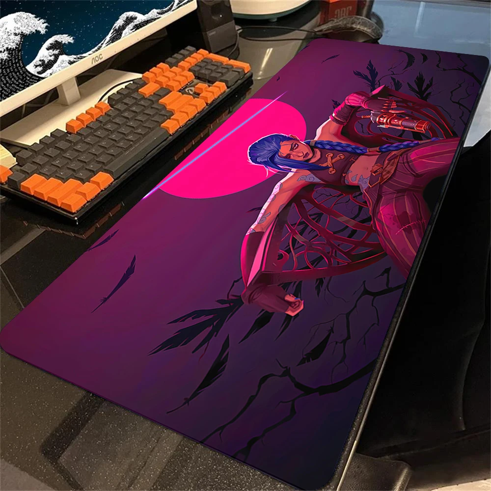 Anime Arcane JINX Mousepads League of Legends Arcane Jinx MousePad Keyboard Mouse Pad Gaming Accessories Rug LOL Large Desk Mat