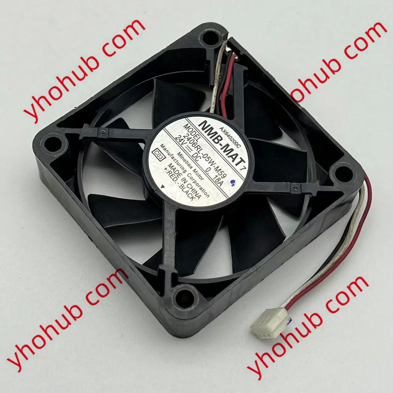 

NMB-MAT 2406RL-05W-M59 DC 24V 0.18A 60x60x15mm Server Cooling Fan