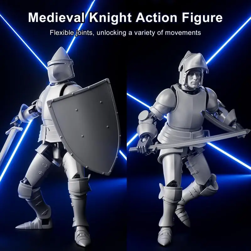 Dummy 13 Medieval Knight Action Figure Set Action Figures DIY Multi-Jointed Movable Toy with Weapons and Shields Desktop Decor