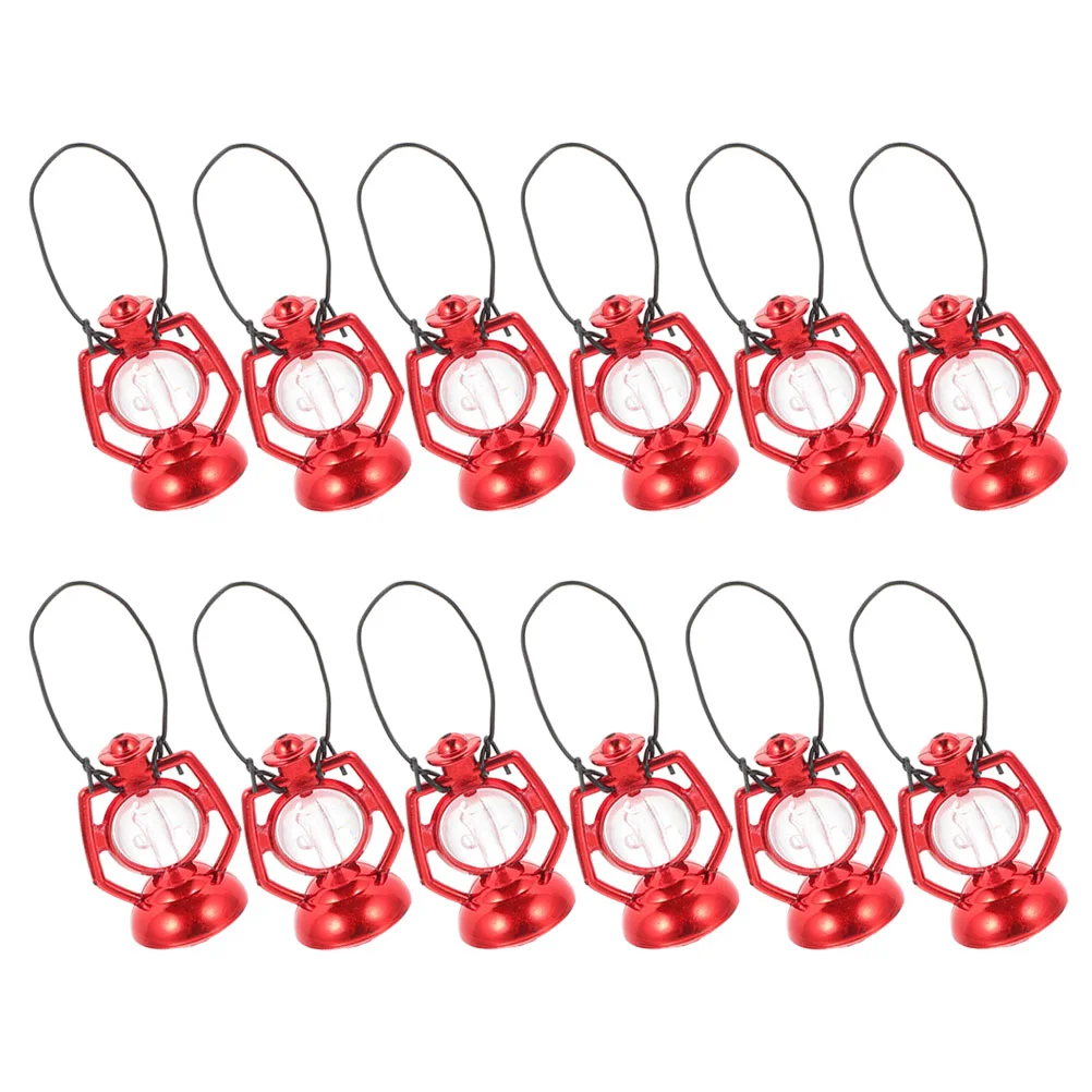 

12 Pcs Mini Kerosene Lamp Dollhouse Supplies Plastic Model Toy Decor Lightweight Safe Material Crafts Mini