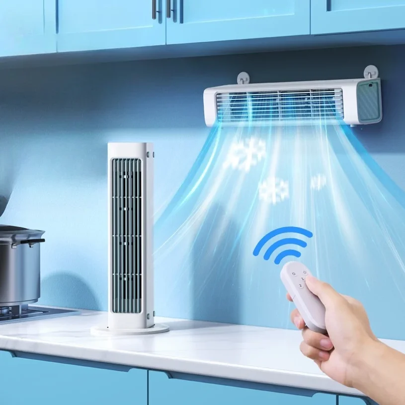 Wall Mounted Silent Fan Office Home Air Cooler Strong Wind Wall Hanging Fan Summer Cooling Leafless Air Conditioner Fan