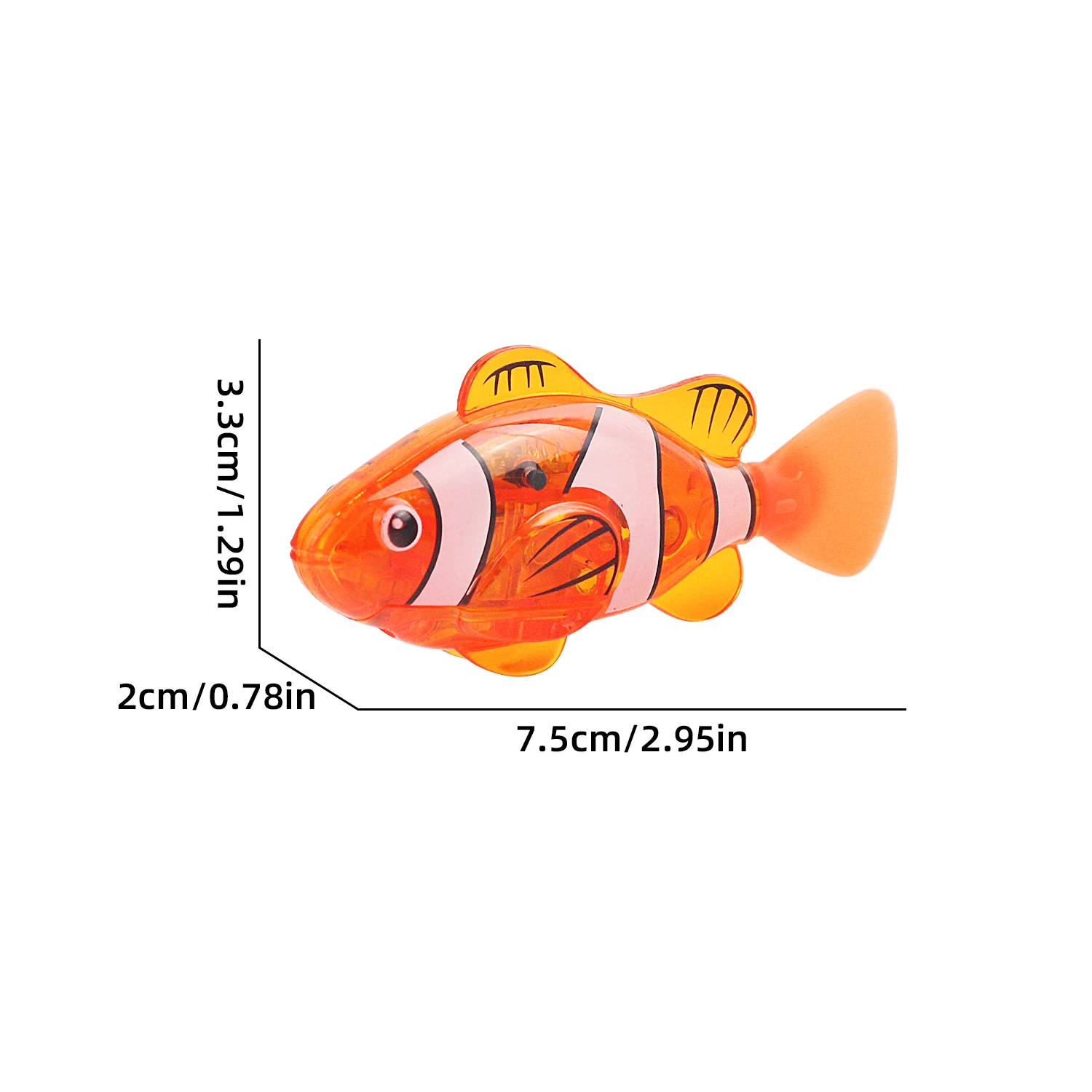 Simulado Eletrônico Fish Induction Water Toy, Clownfish Balnear Piscina, Estilo de Iluminação, Aleatório, Alcance de cerca de 30-50 Minutos