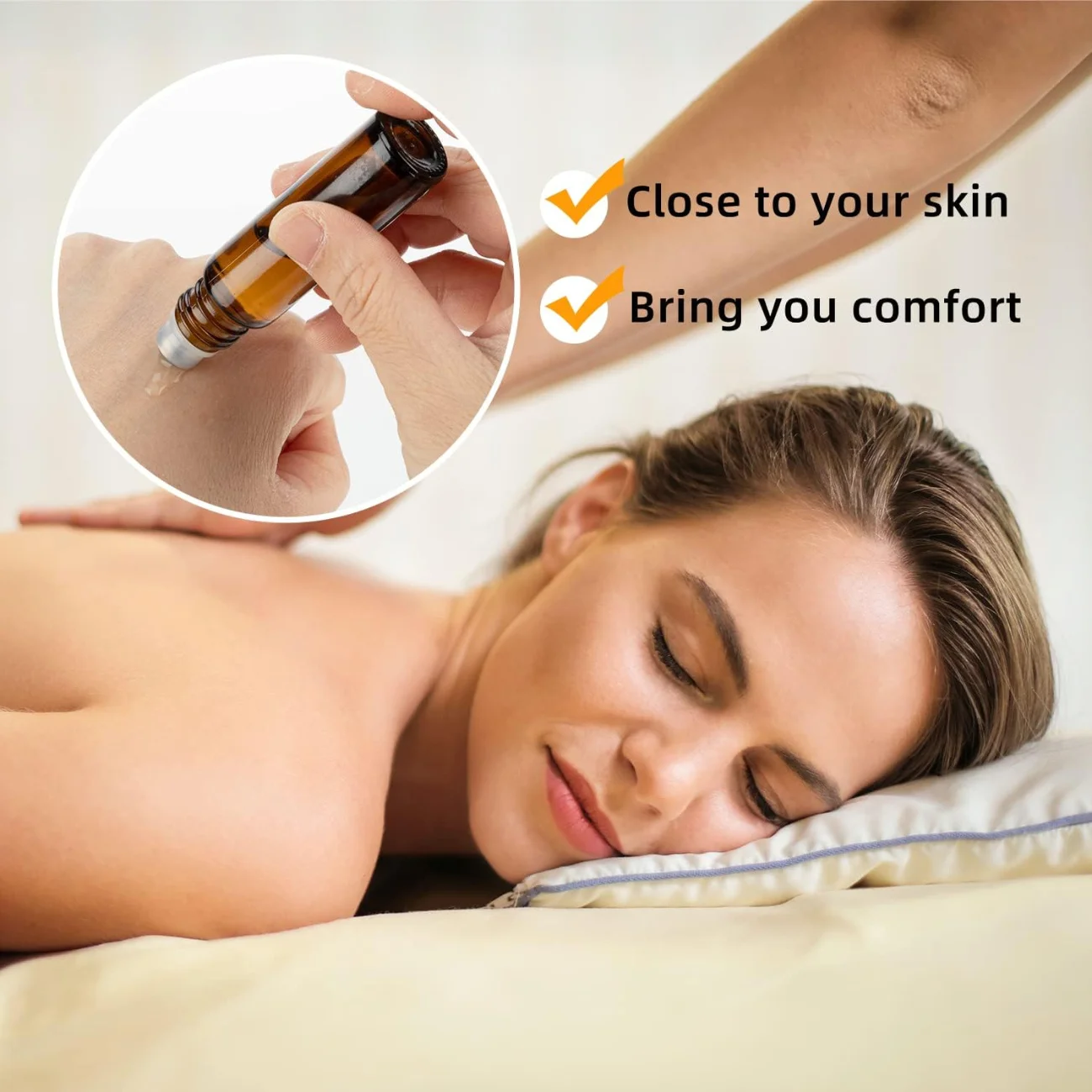 42개 0.33OZ(10ML) 호박색 유리 에센셜 오일 드럼 병(스테인레스 스틸 볼 포함) - 여행에 이상적