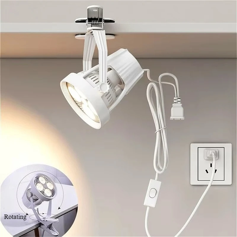 led-クリップオンウォールライト、2m-プラグイン可動式ハイパワースポットライト、屋内屋外結婚式用-360-°-回転・連結可能なシリーズ