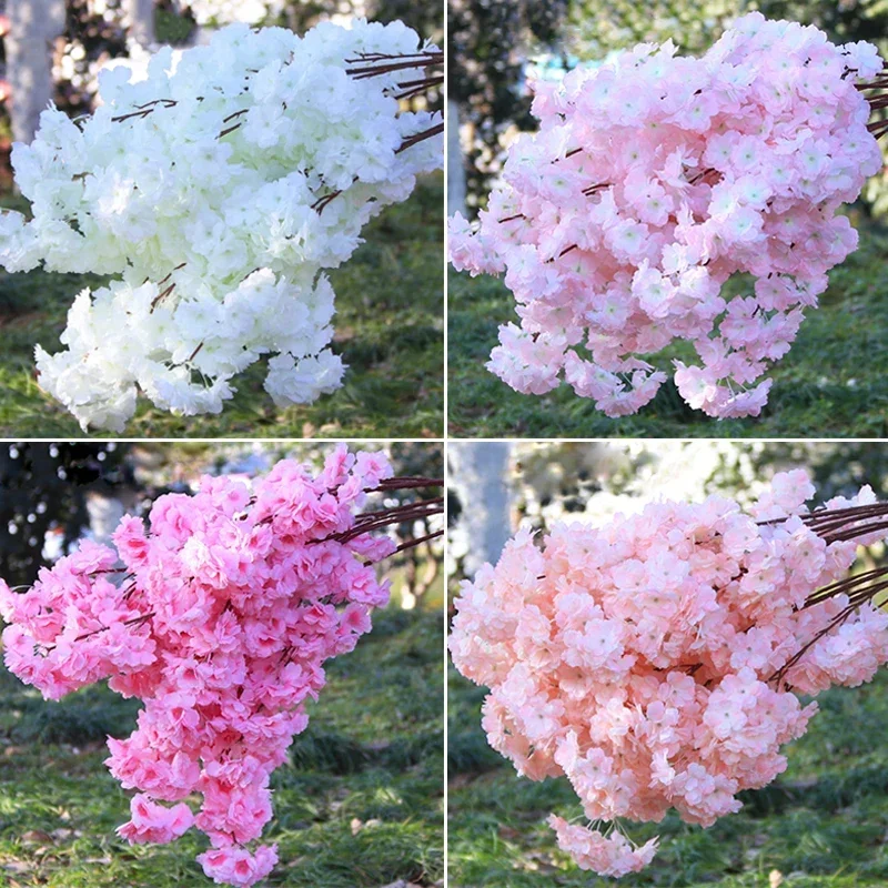 

50-600Pcs Artificial Flower Cherry Blossom Branches Wedding Arch Decoration Cherry Blossom Tree Silk Flowers DIY Home Decoration