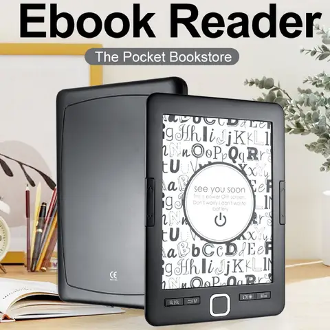 6 Inch Ebook Reader Portable Ebook Reader 8G 128MB 6 Inch Ink Screen Electronic Book Reader Supports Multiple Text Image Formats