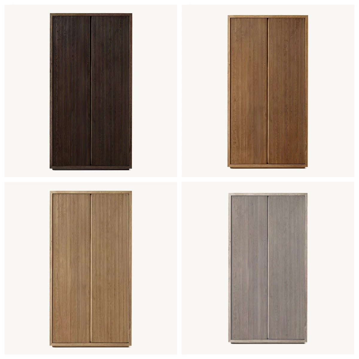 Classical Rustic Oak Character Luxury Living Room Reclaimed Oak Reeded Cabinet