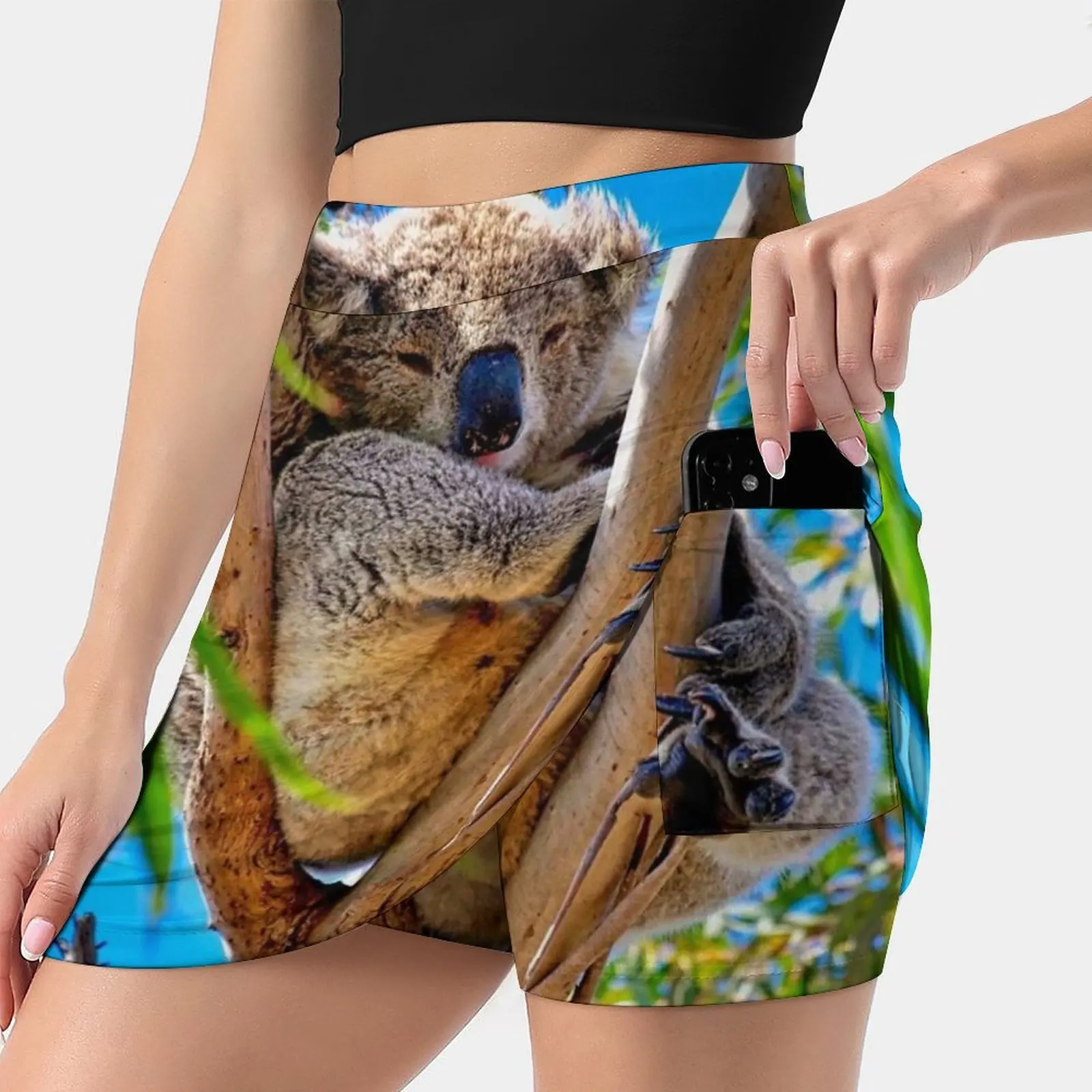 Lovely Australian Koala Bear Women's skirt Mini Skirts A Line Skirt With Hide Pocket Australia Koala Bear Australian Wildlife