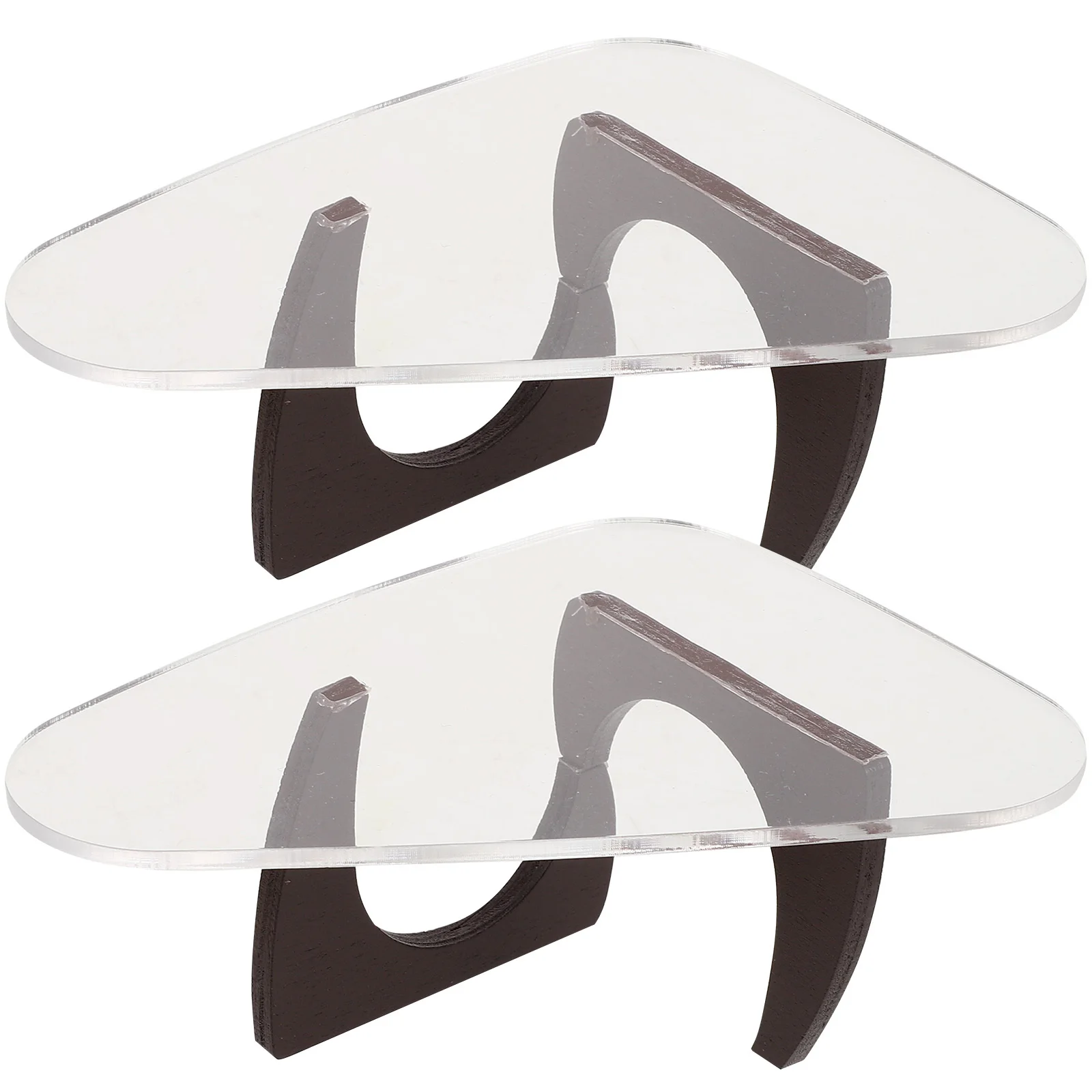 2 szt. Mini Stolik do Herbaty Trójkątny Realistyczny Mebel Miniaturowy do Domku dla Lalek Dekoracja Sceny Mebli Miniaturowych