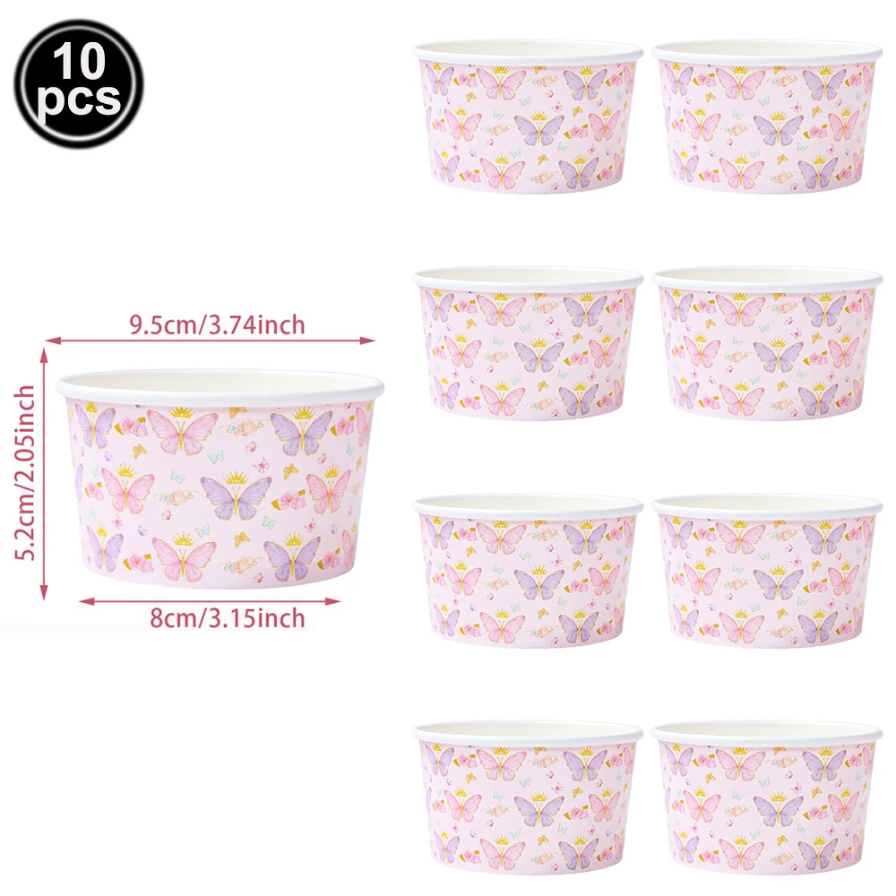 Schmetterlings-Motto-Party-Zubehör: Happy Birthday Banner, Cupcake-Ständer, Geschenktüten, Tortenaufsatz für Mädchen-Geburtstag und Babyparty-Dekoration – Detail 2