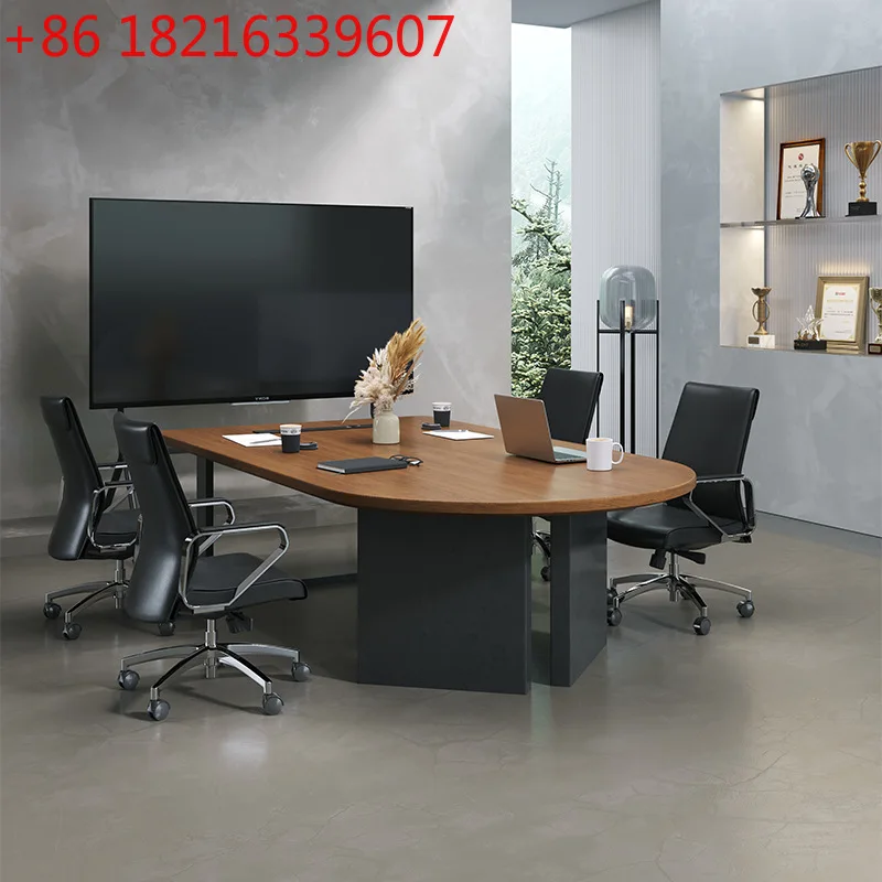 YAO light luxury solid wood round head negotiation table conference table and chair combination simple office reception room