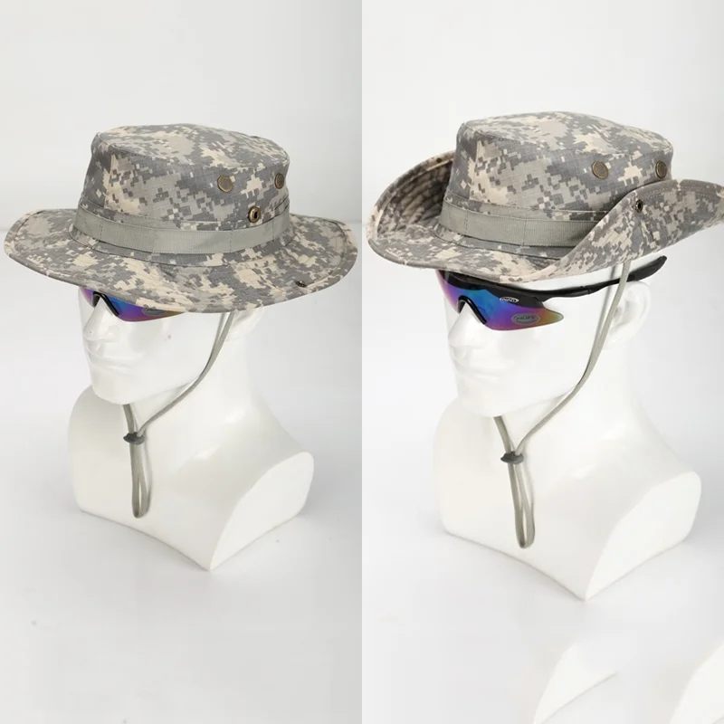 Outdoor Bucket Hat Camouflage Boonie Hat Thicken Fisherman Hat Airsoft Hunting Hiking Climbing Camping caps