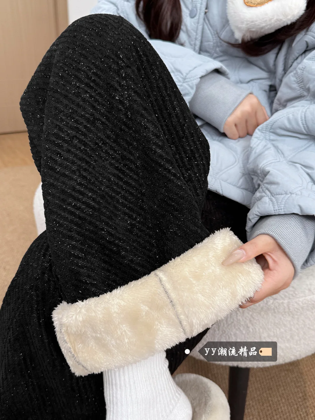 

Женские зимние вельветовые брюки Thiened Fce с широкими штанинами, прямым кроем и высокой талией, повседневные, в корейском стиле, для работы и отдыха