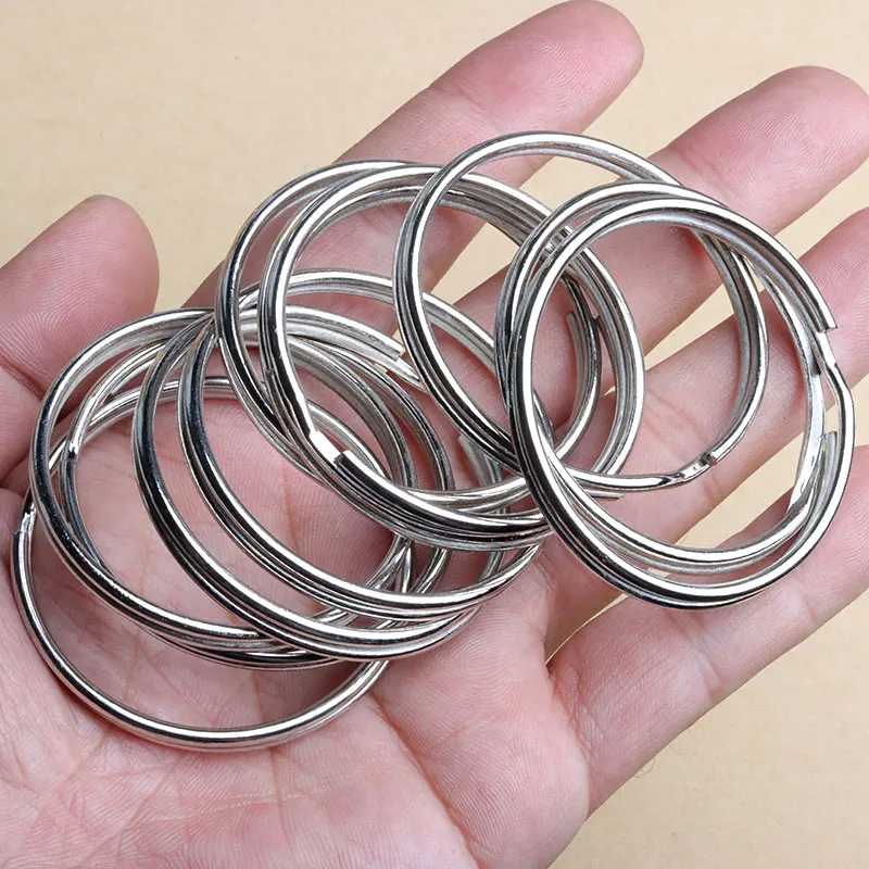 5pcs Quality 40mm 45mm 50mm 57mm Keyring Split Ring Set Heavy Duty Large Nickel Key Loop Sprung Hoop