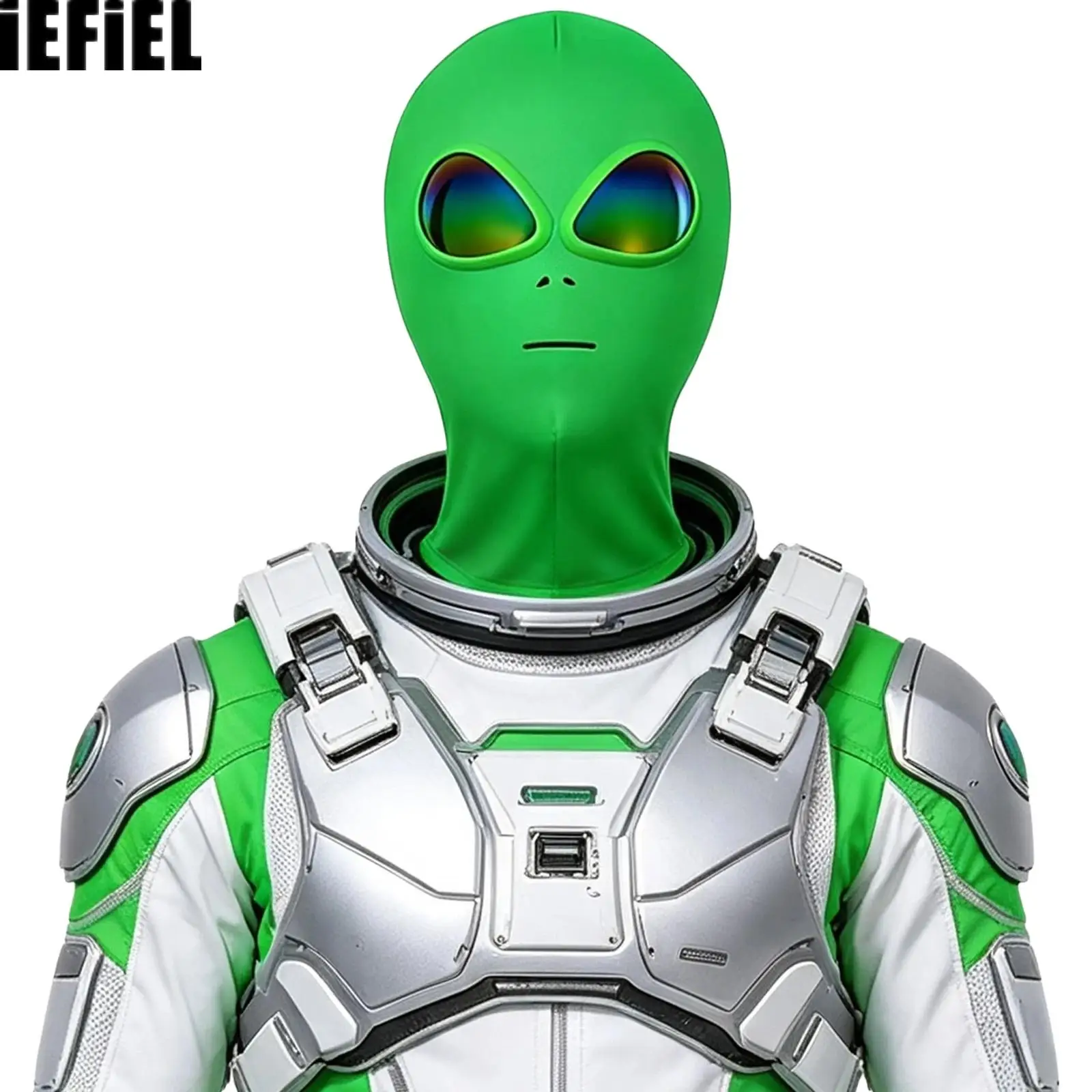 Adults Alien Hood Mask Headgear Rainbow Lensed Full-cover Mask Halloween Party Cosplay Et Costume Accessory