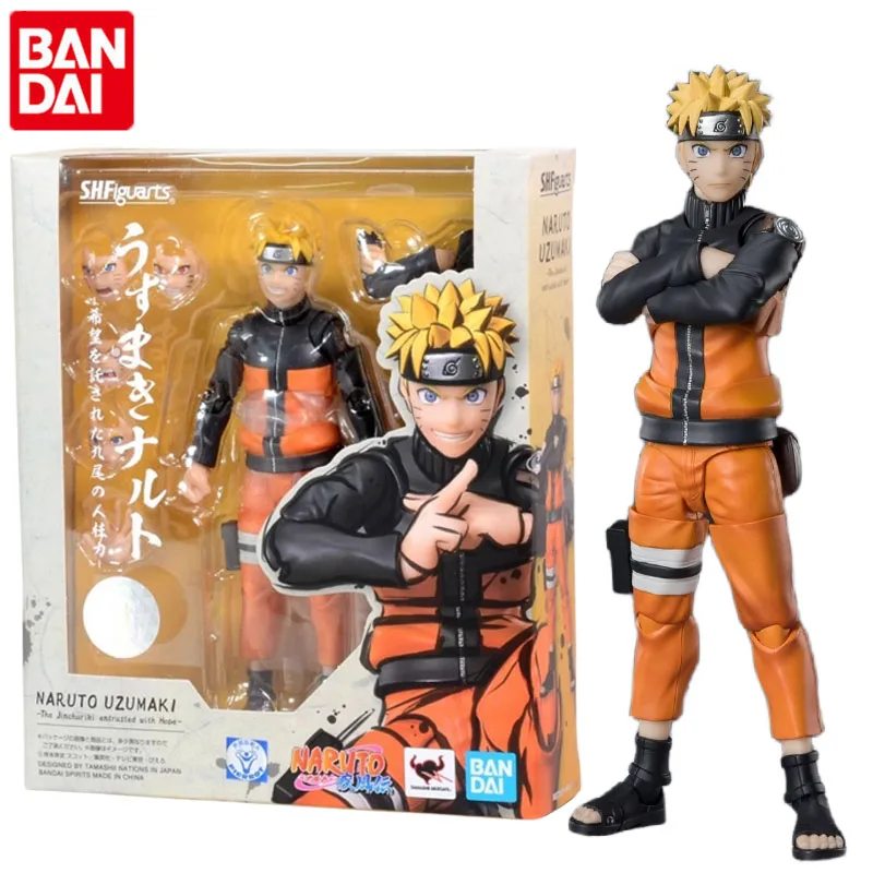 

Bandai Genuine NARUTO Anime Figure SHF Uzumaki Naruto Action Figure Toys for Boys Girls Kids Christmas Gift Collectible Model