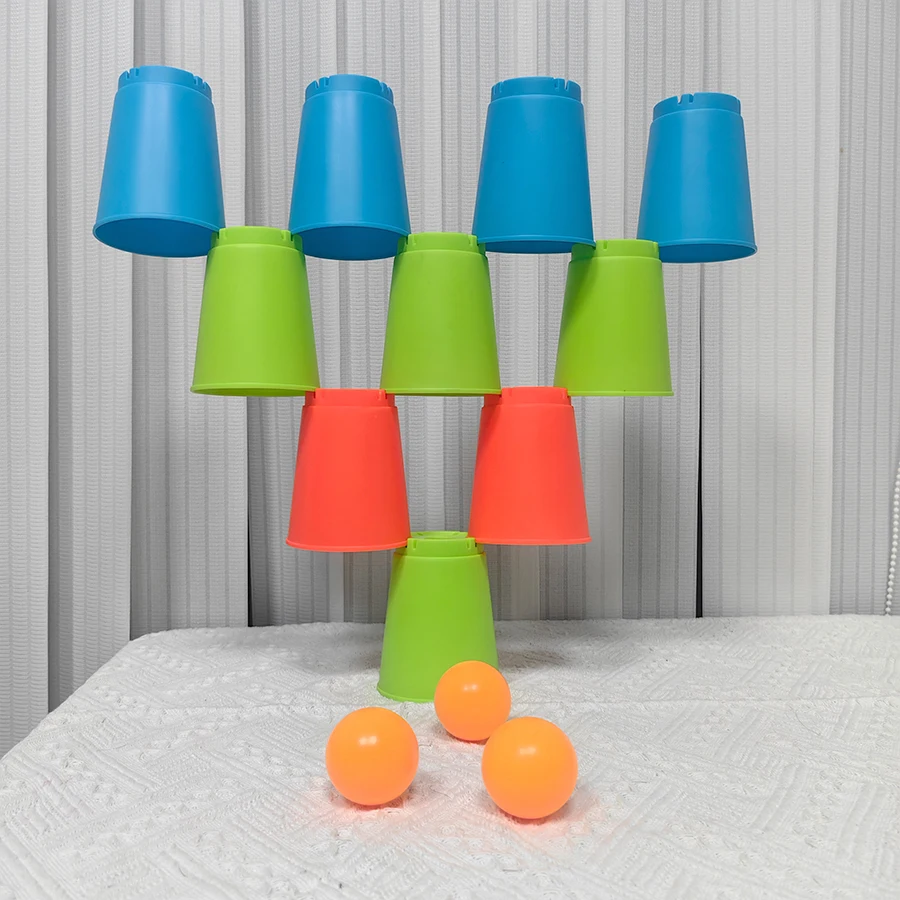 Stacking music, two person battle stacking cup puzzle toys, children's color enlightenment cognition, parent-child games