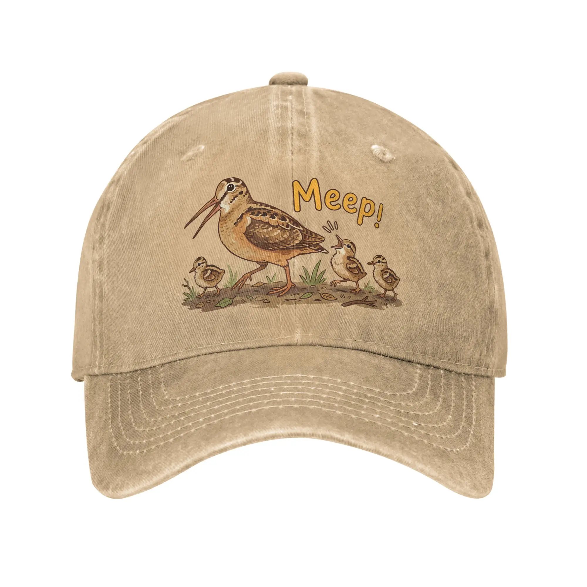 Meep Bird Meme Saying Meep Birds American Woodcocks Bird Baseball Cap Distressed Cotton Snapback Hat Men Women Summer Hats Cap