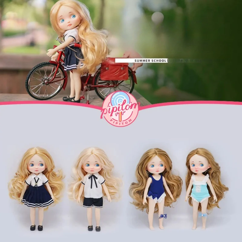 

xiaomi 20cm BJD sd Doll Big Head Resin DIY Accessories Child Toys Girl Gift The joints of the rubber-lined doll are movable