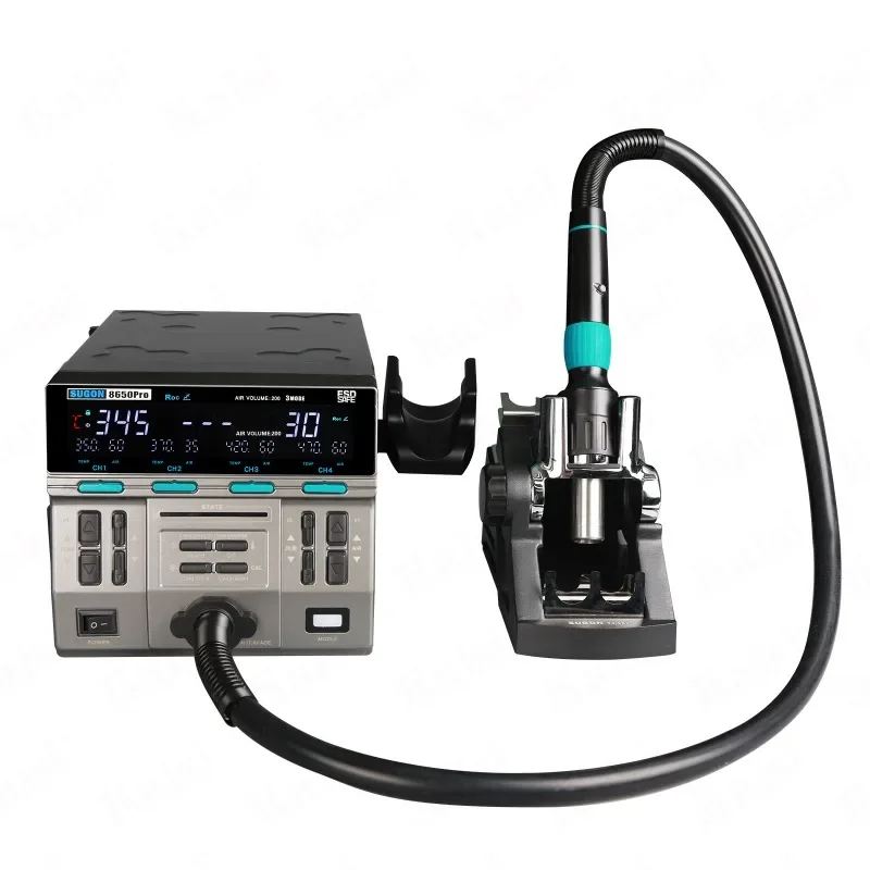 8650PRO curve hot air gun 1300w large wind maintenance main board flying line CPU dismantling and welding table
