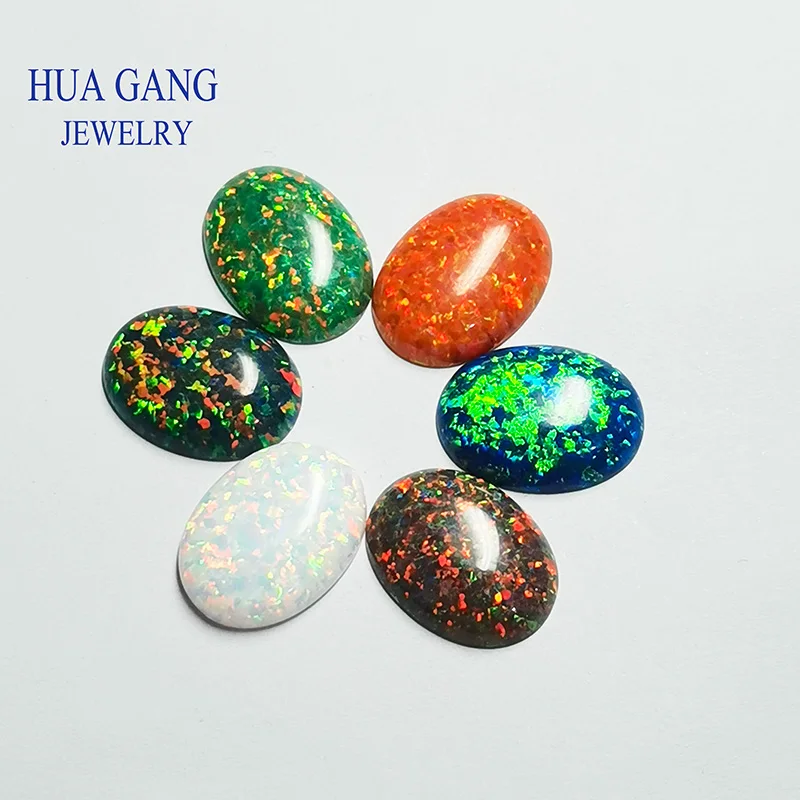 حجم كبير 15x20 مللي متر أوبال مختبر فضفاض مكون الأحجار الكريمة البيضاوي الشكل قاعدة مسطحة كابوشون أوبال الأحجار الكريمة الخرز لصنع المجوهرات